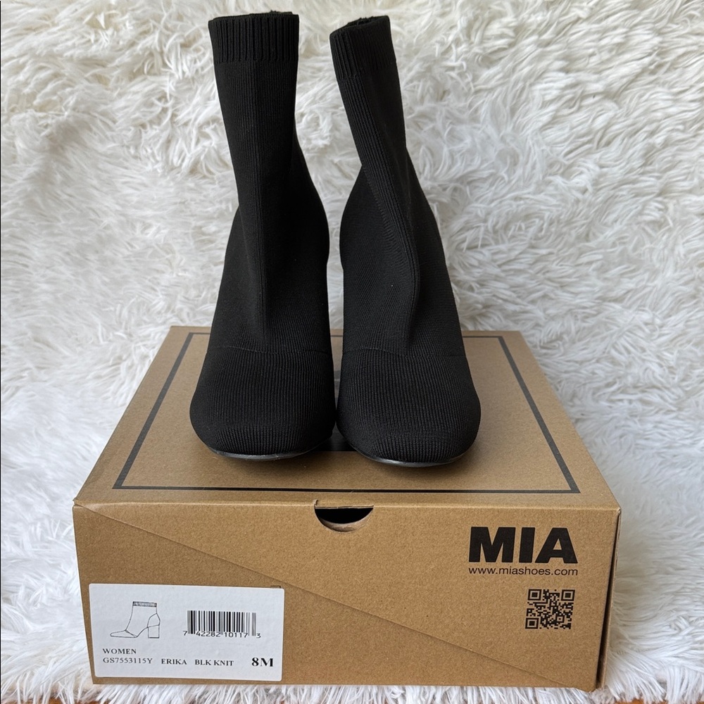 MIA Women's Black Heeled Knit Boots